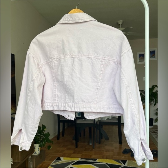 Oversized light purple cropped jeans jacket - Picture 9 of 10